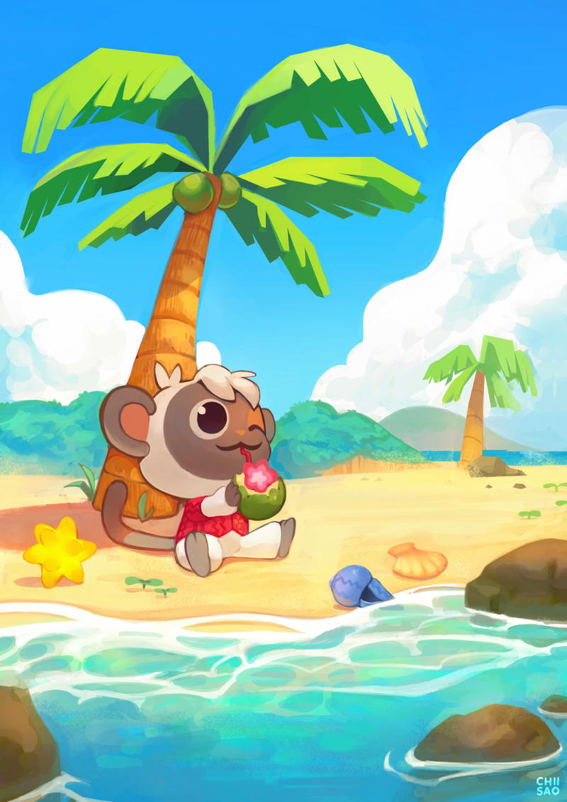 Animal Crossing at the beach