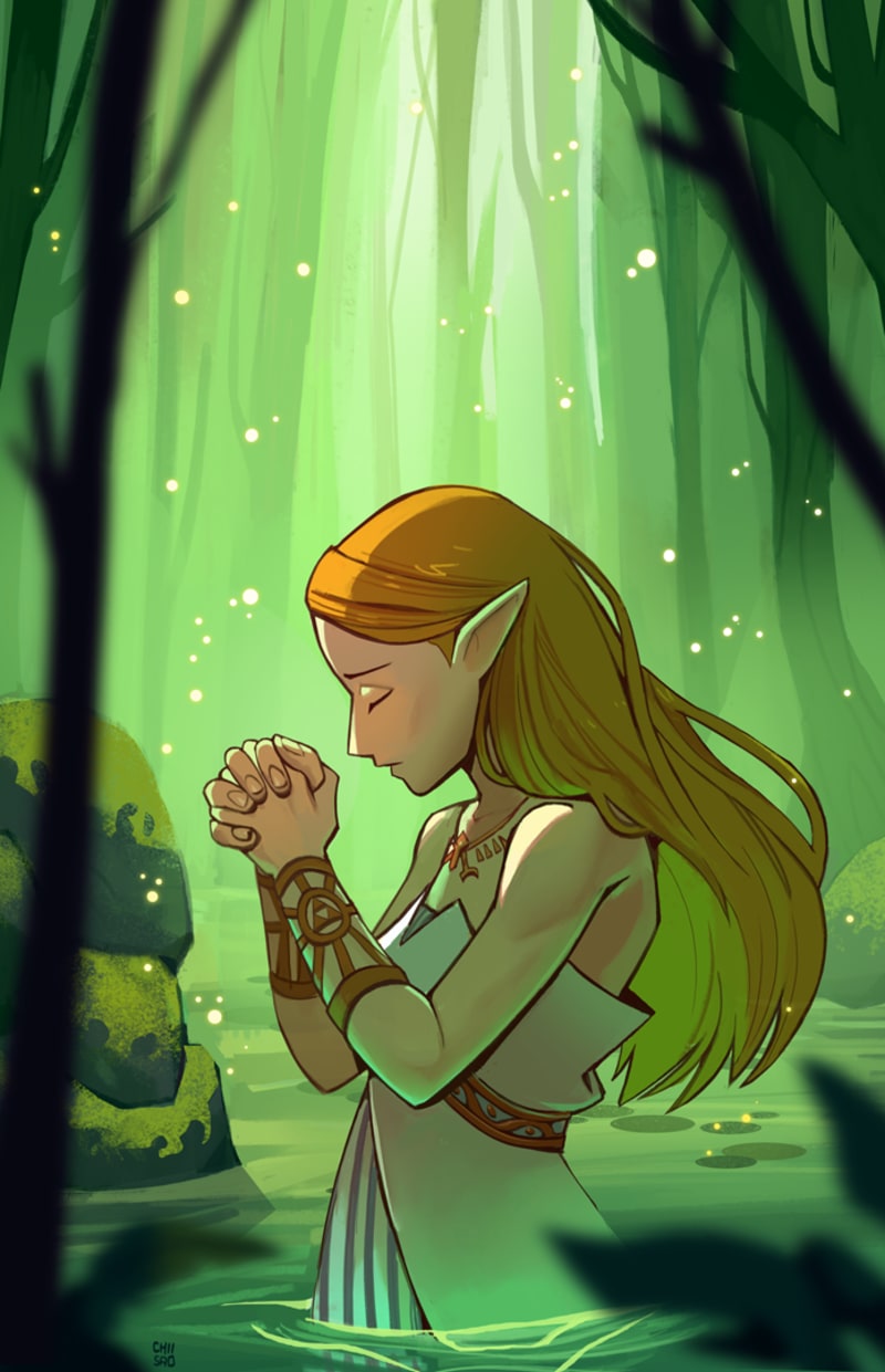 Zelda praying