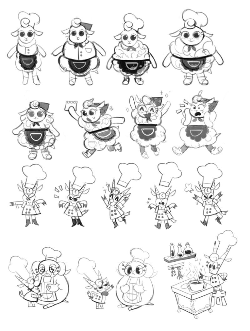 Fantastic FoodTruck Character Design Sketches