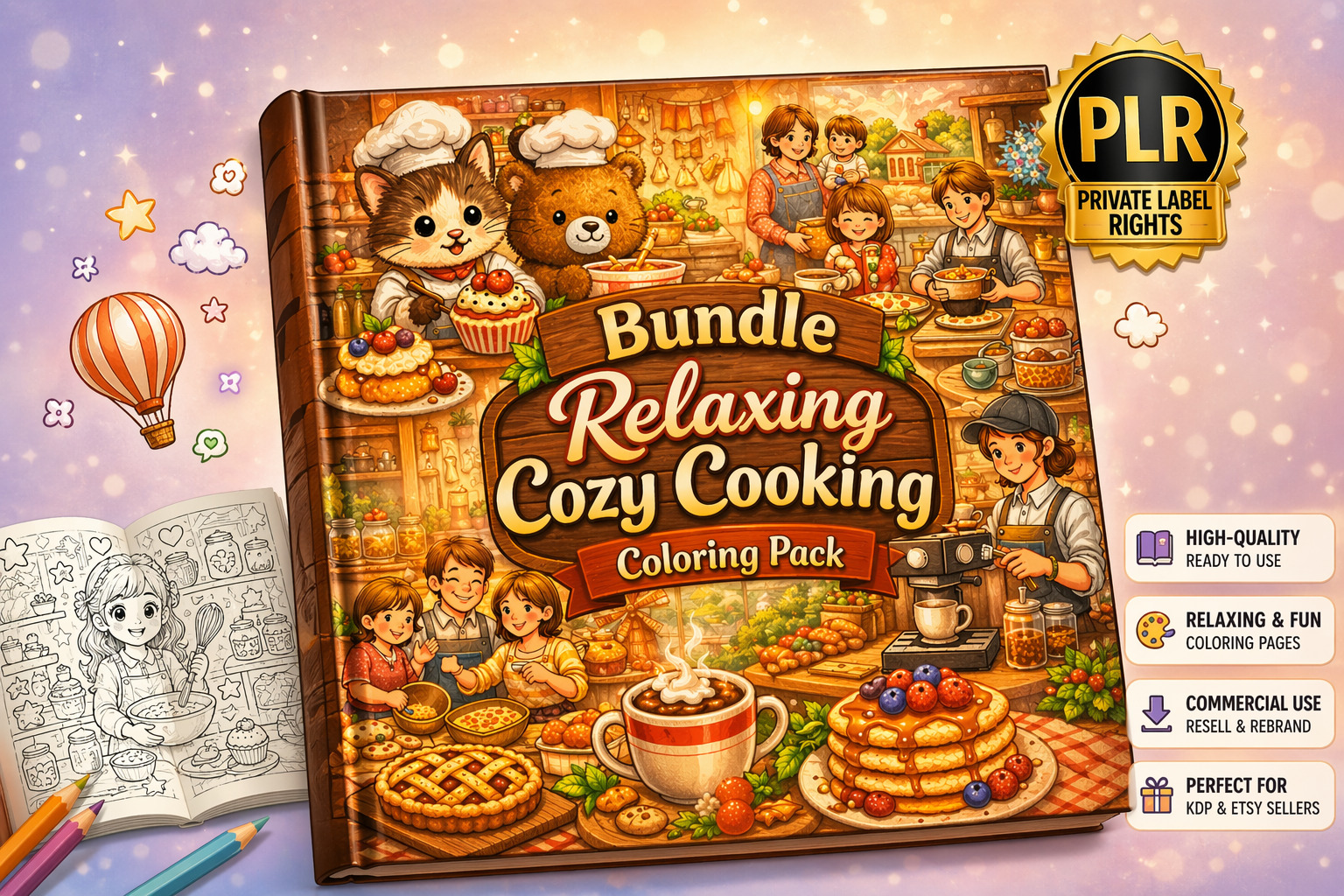 Relaxing Cozy Cooking Coloring Book