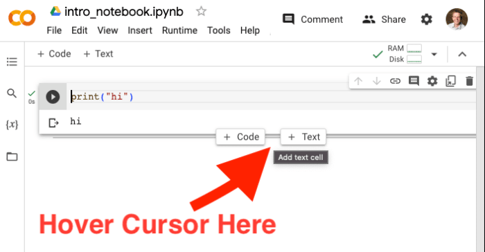 hover mouse cursor before or after cell to reveal buttons