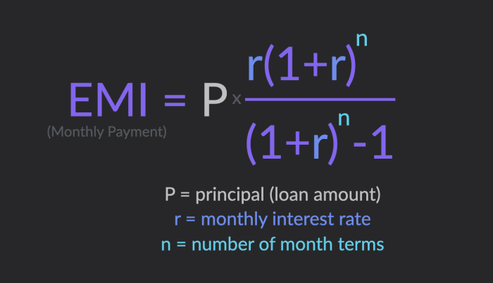 EMI Monthly Payment Formula