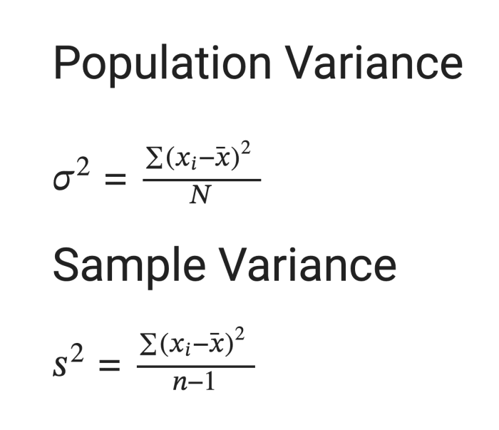 Population and Sample Variance
