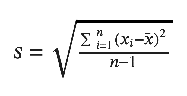 Sample Standard Deviation Equation