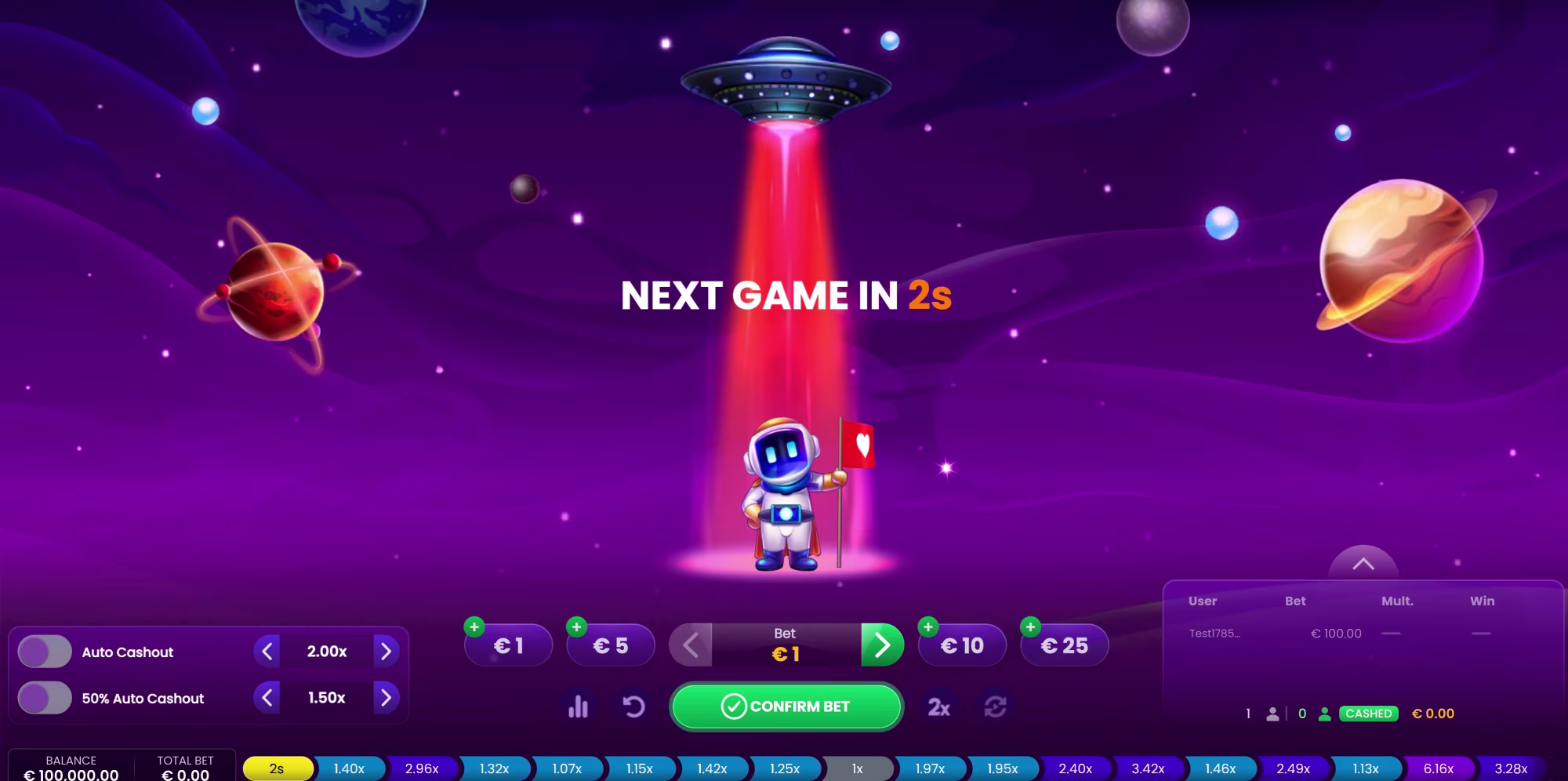 Un UFO rapisce un robot astronauta con un raggio rosso in uno scenario spaziale viola. - Visualizza l'immagine in anteprima ingrandita o ridotta
