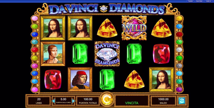 Logo della slot Da Vinci Diamonds