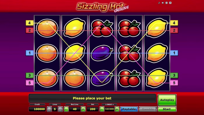 Logo della slot Sizzling Hot Deluxe