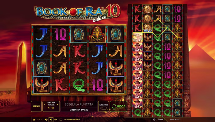 Logo della slot Book of Ra 10 Deluxe