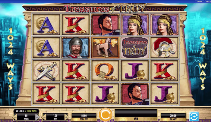 Logo della slot Treasures of Troy