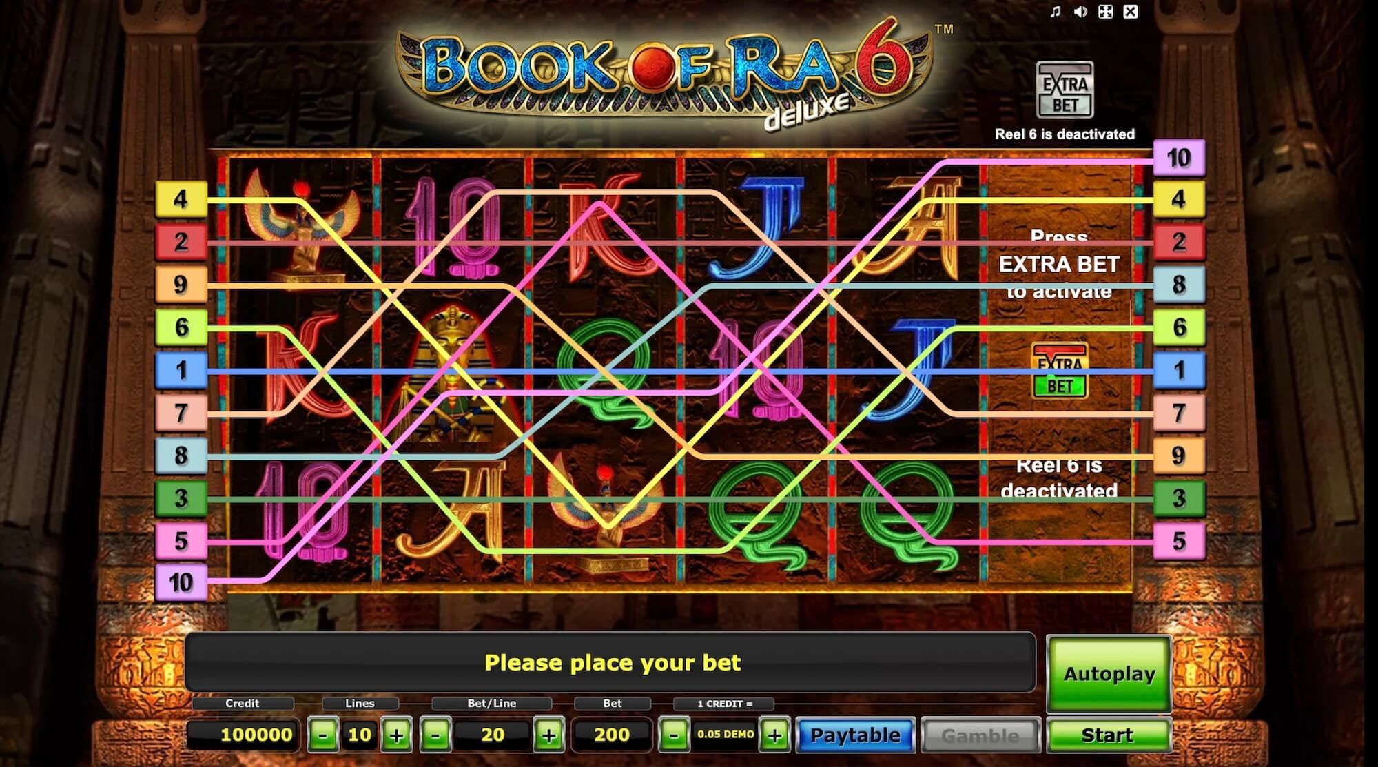 Logo della slot Book of Ra 6 Deluxe