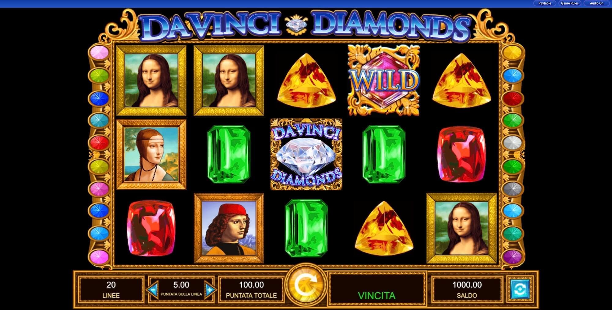Logo della slot Da Vinci Diamonds