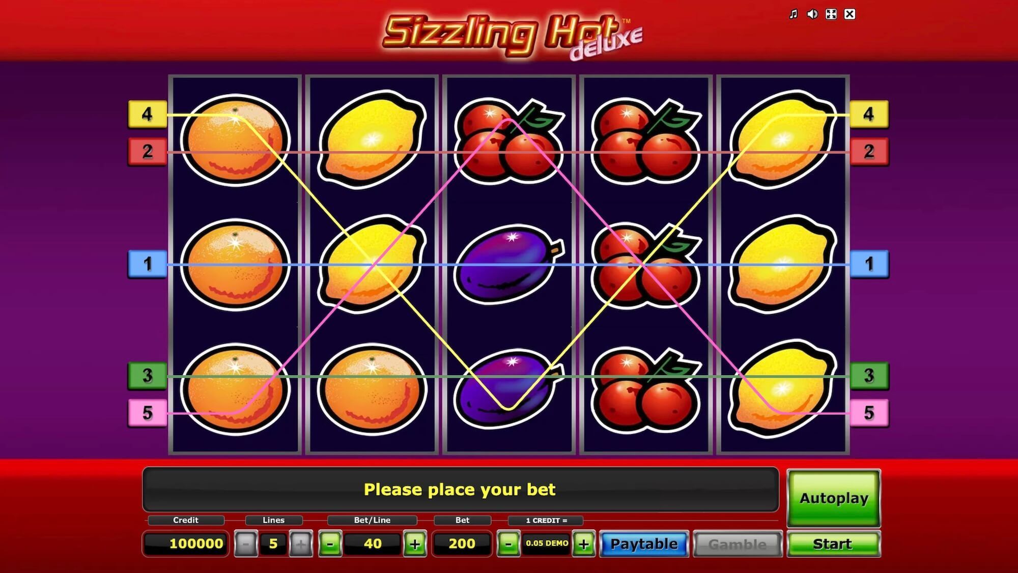 Logo della slot Sizzling Hot Deluxe Logo della slot Sizzling Hot Deluxe