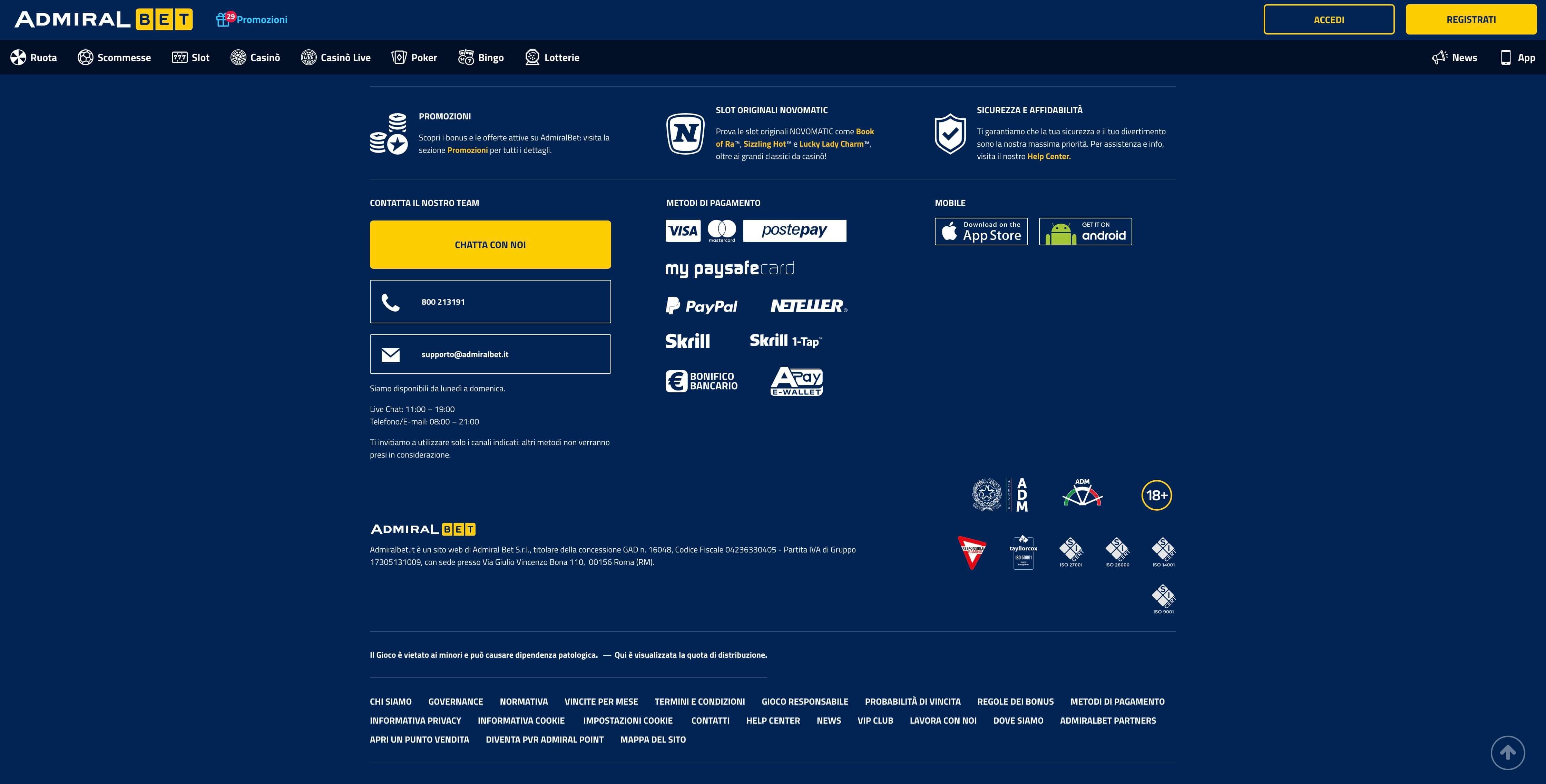 visualizza l'immagine Sicurezza del casino AdmiralBet in anteprima ingrandita o ridotta