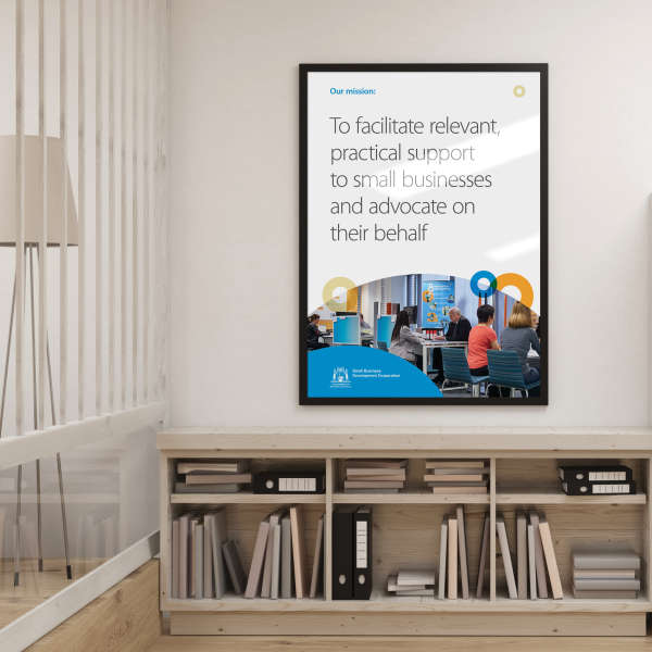 Small Business Development Corporation mission poster design