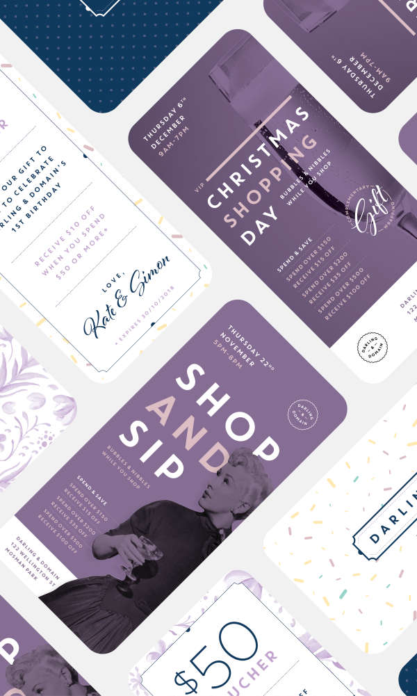 Darling and Domain various e-newsletter campaigns