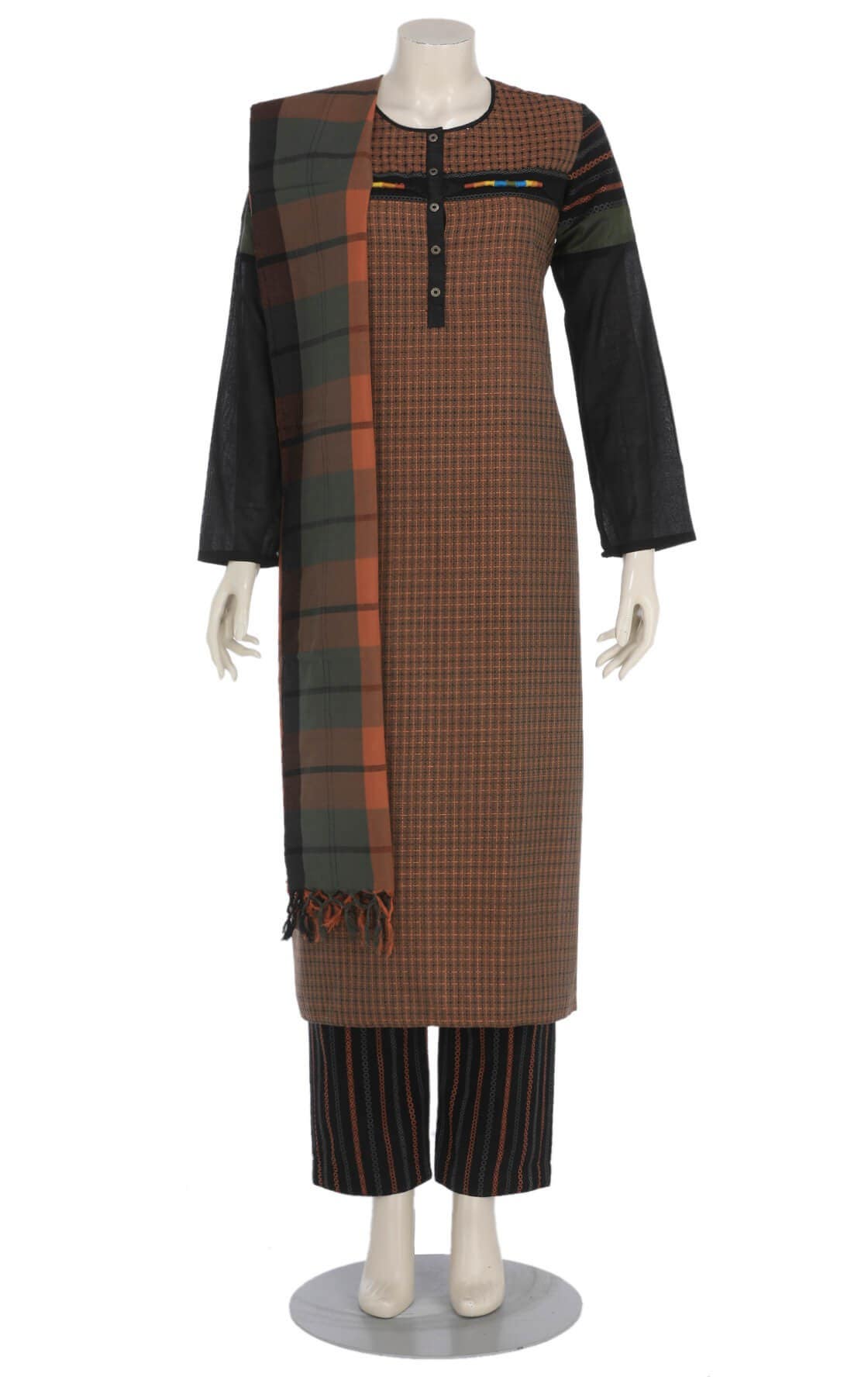 Orange Dual Tone Viscose Shalwar Kameez Set