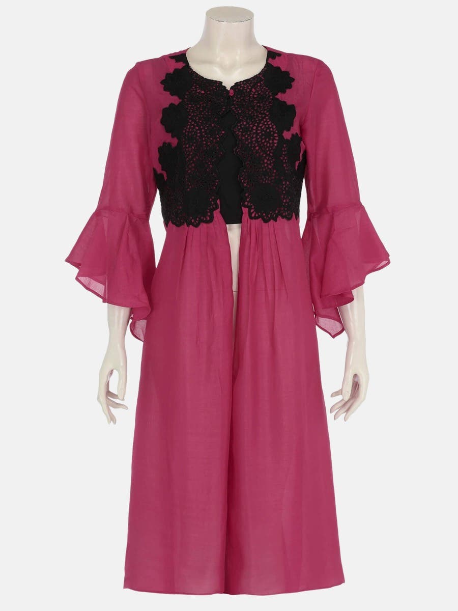 Fuchsia Silk Kurta
