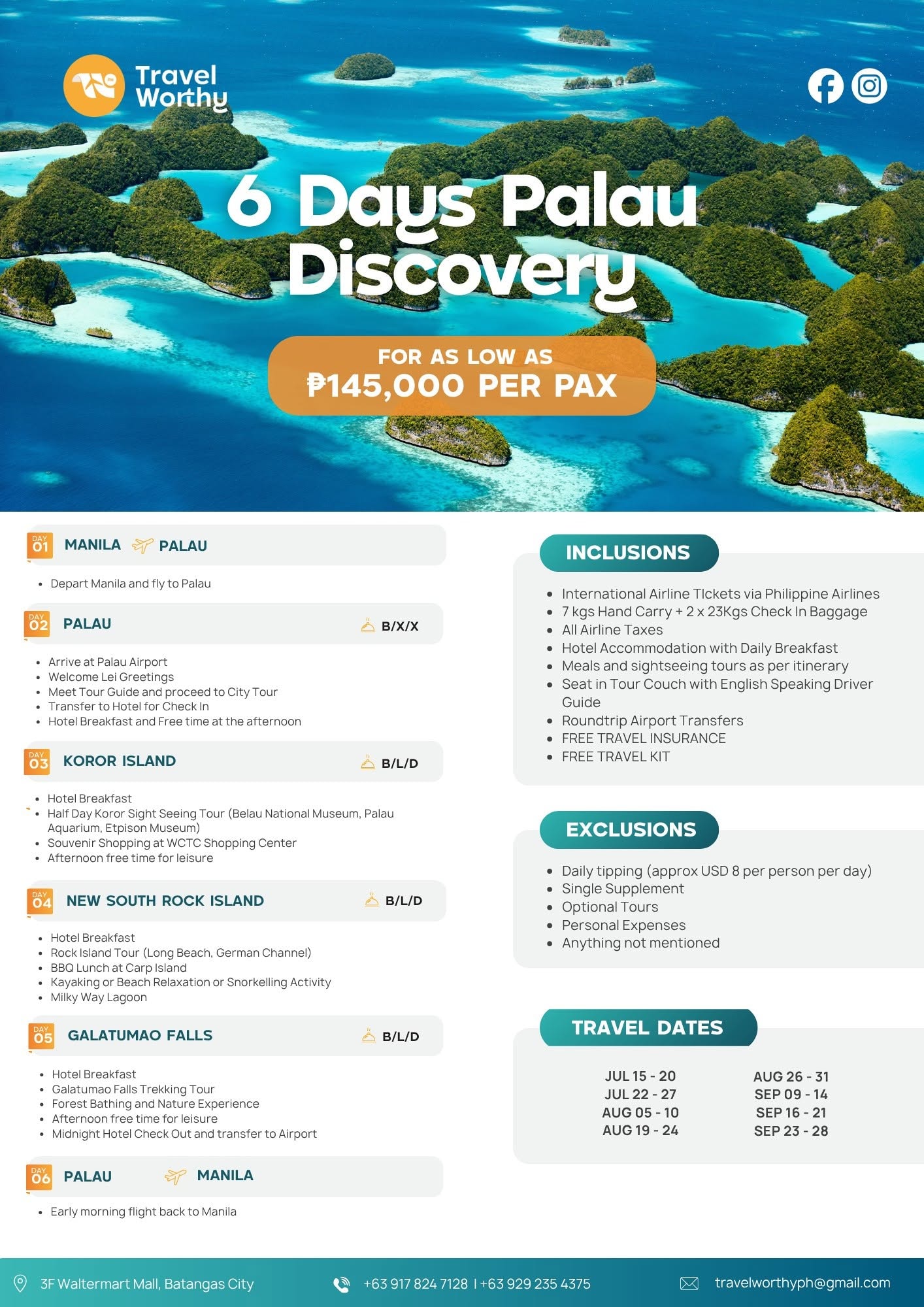 6 Days Palau Discovery flier