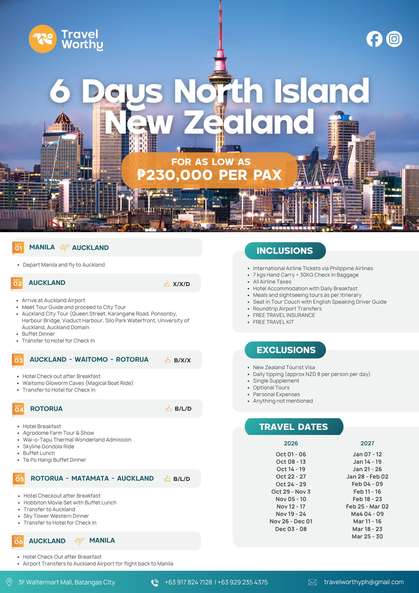 6 Days North Island New Zealand flier