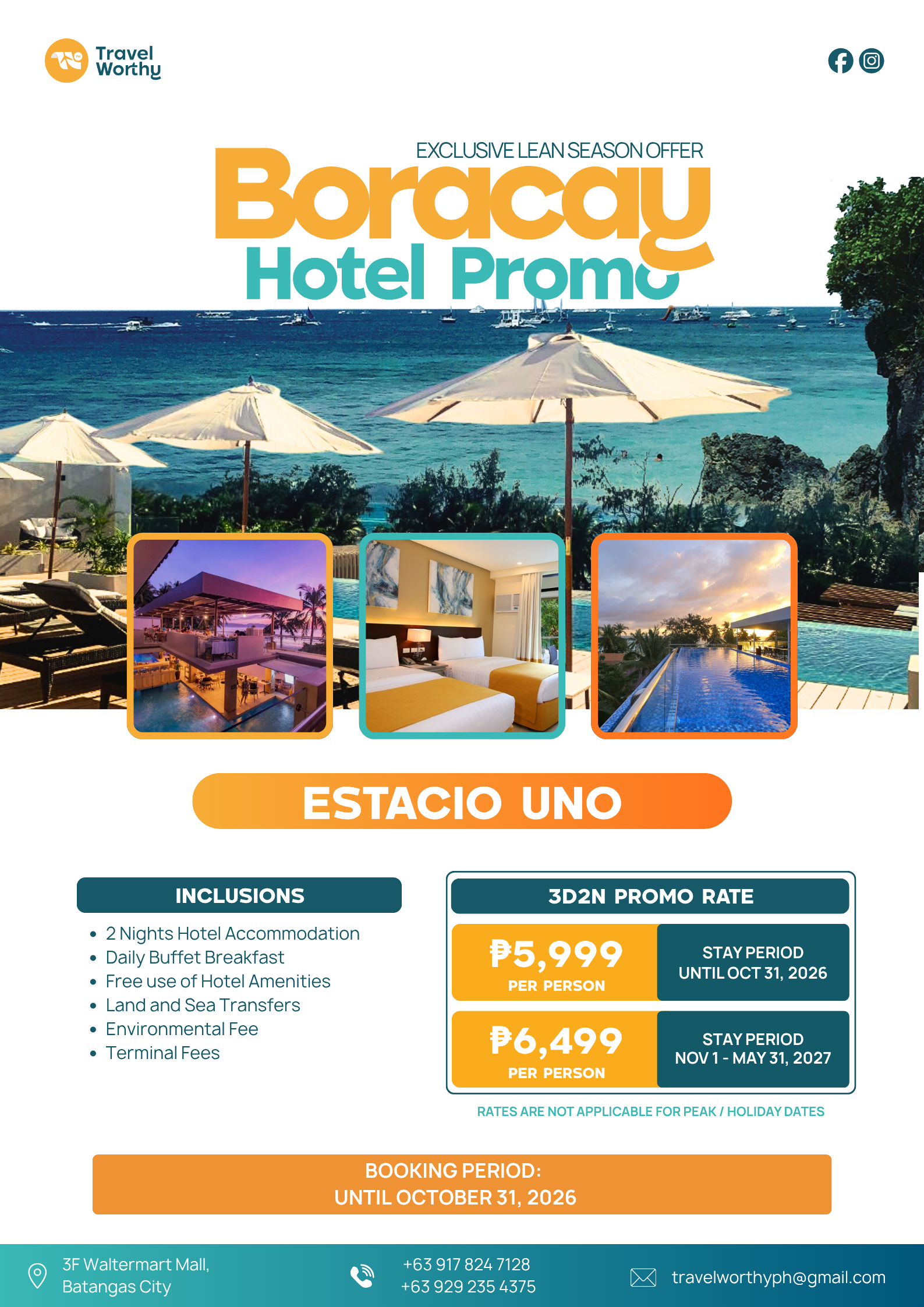 Boracay Hotel Promo (Estacio Uno) flier