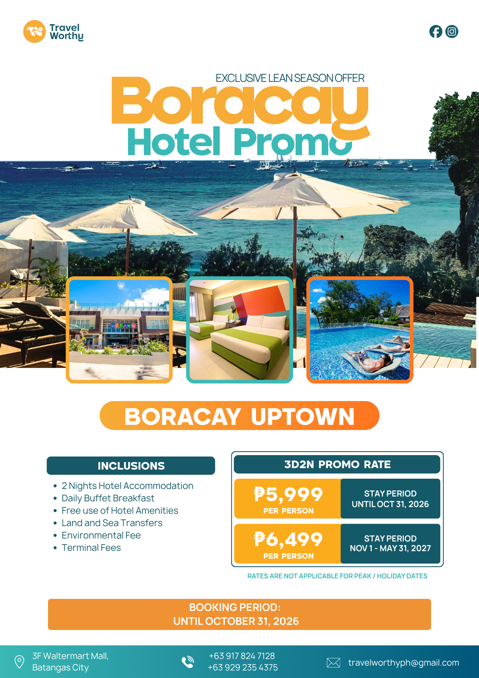 Boracay Hotel Promo (Uptown) flier