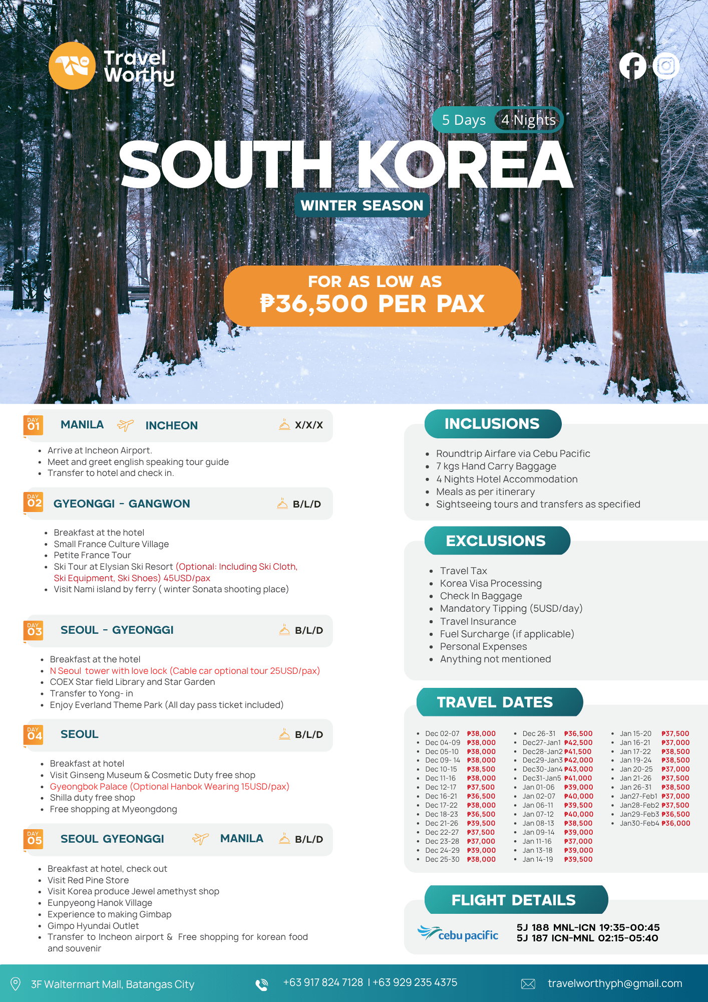 South Korea Winter Season flier
