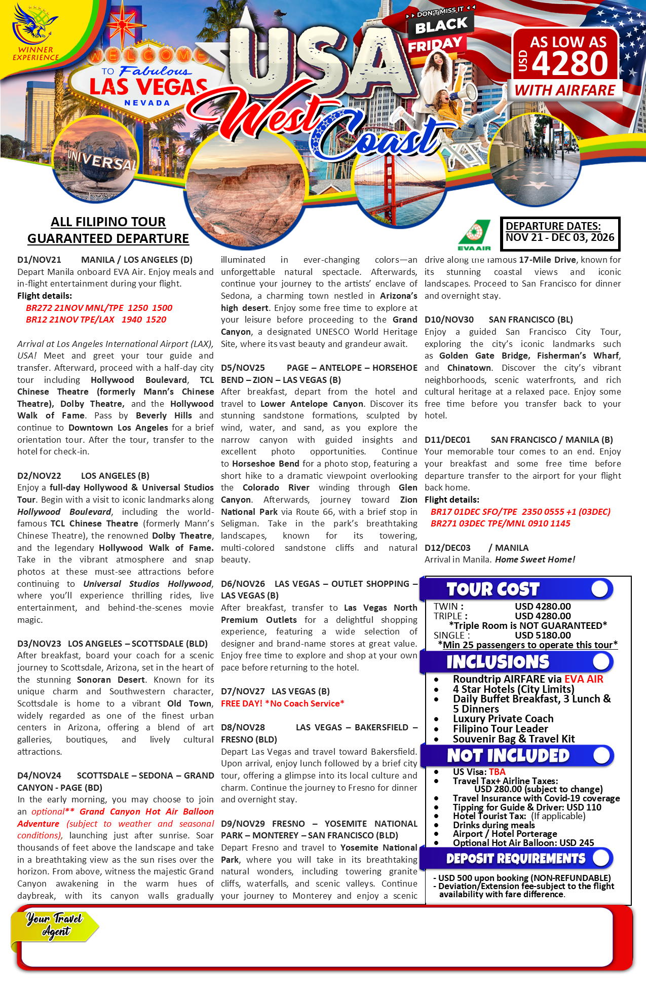 USA West Coast: Grand American Adventure flier