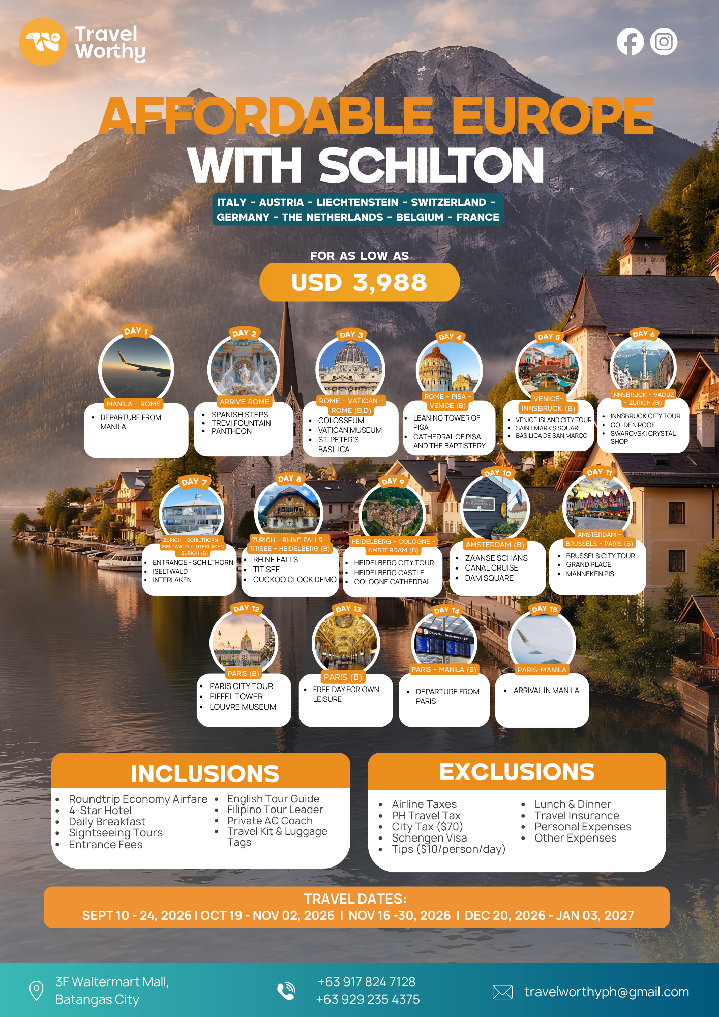 Affordable Europe with Schilthorn flier
