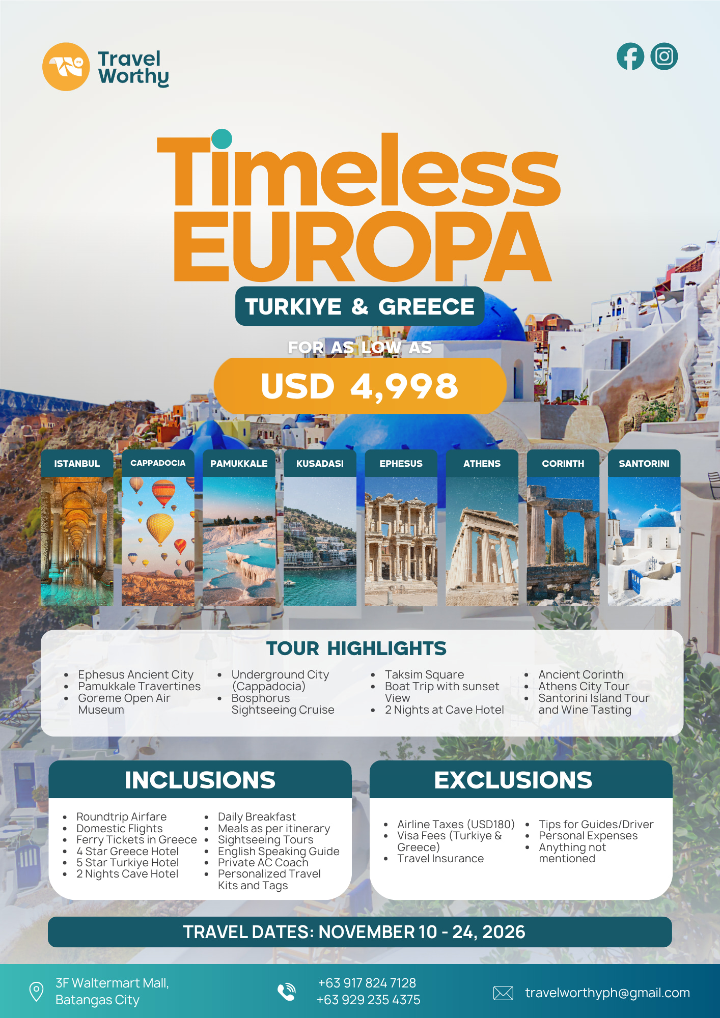 Timeless Europa: Türkiye & Greece flier