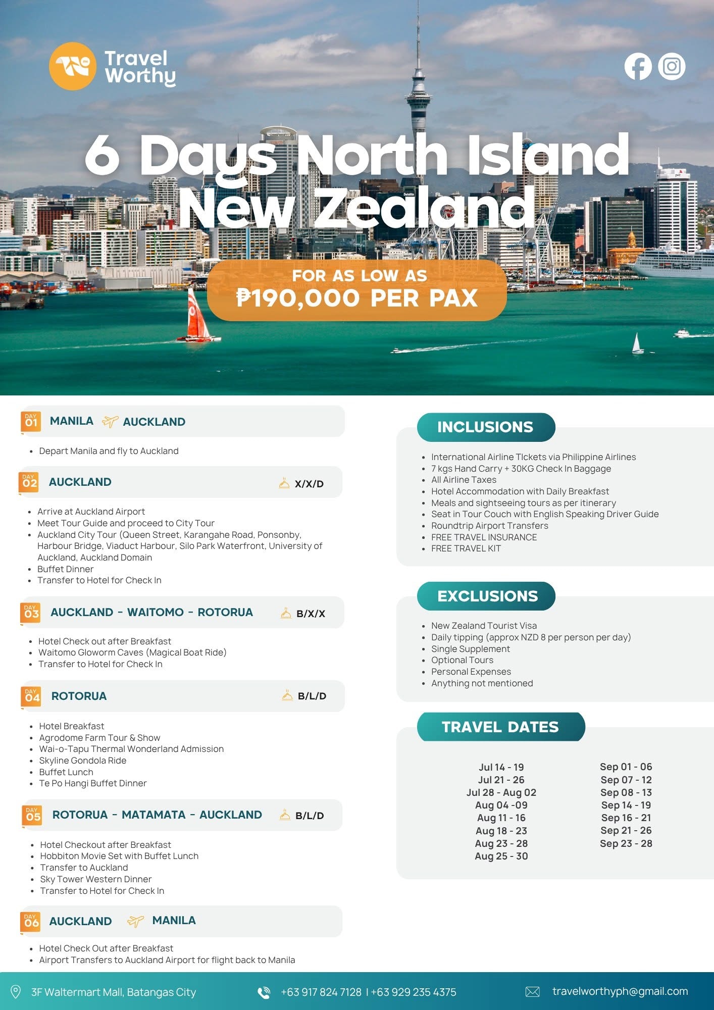 7 Days North Island New Zealand flier