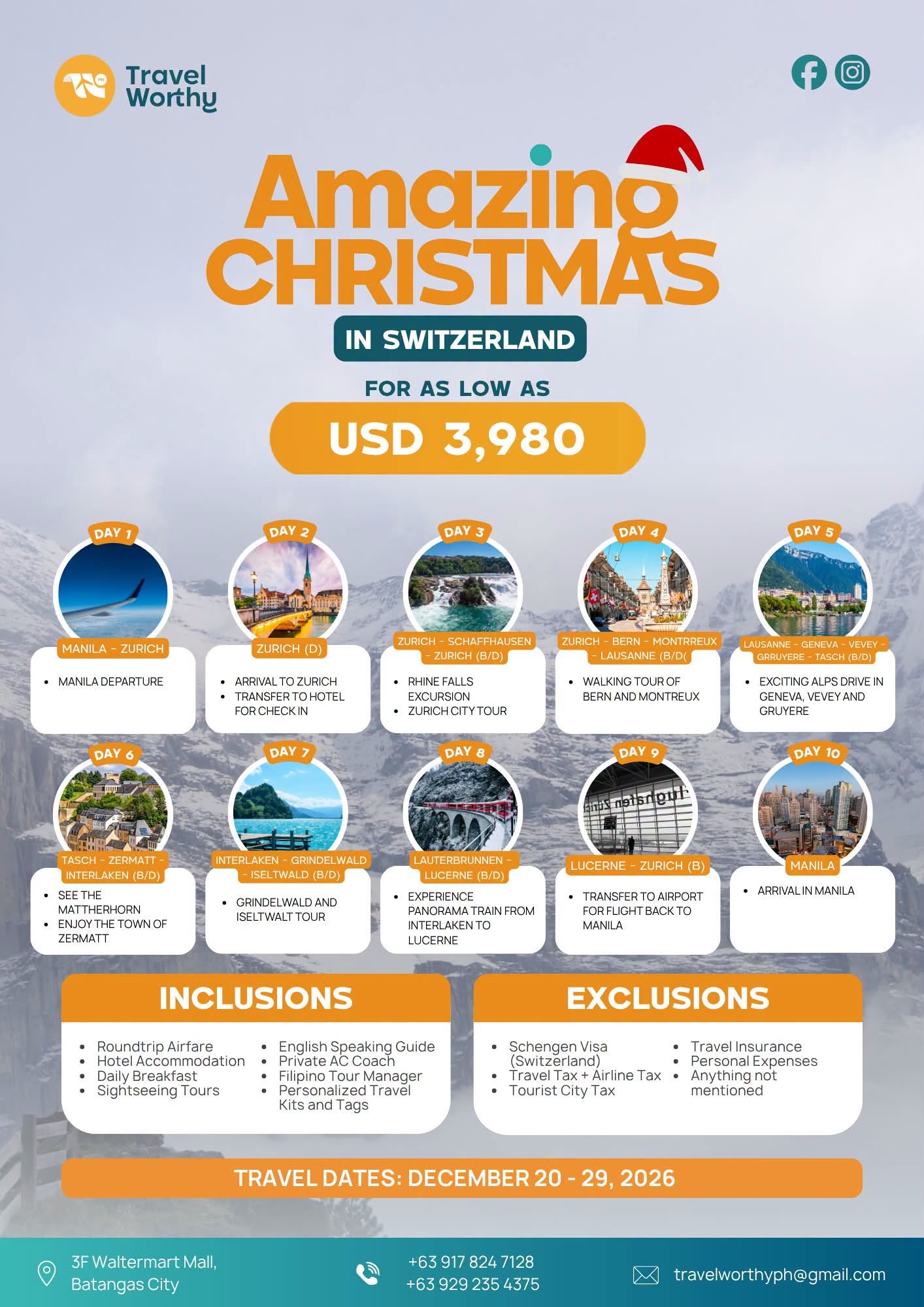 Amazing Christmas in Switzerland flier