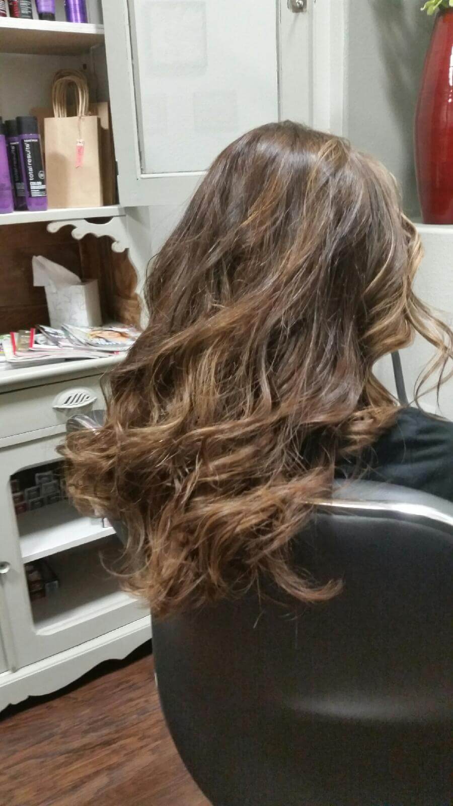 After balayage hair treatment