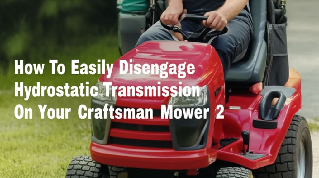 How To Easily Disengage Hydrostatic Transmission On Your Craftsman Mower 2