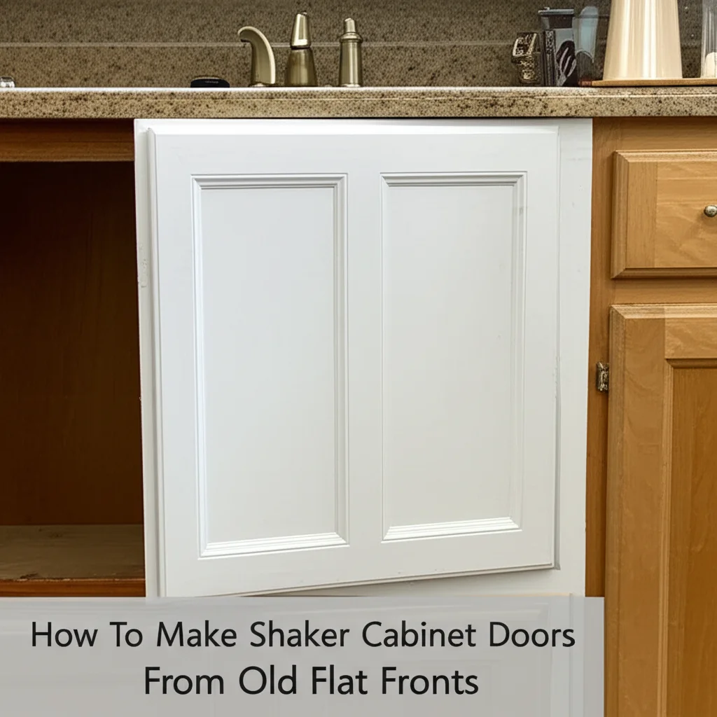 How To Make Shaker Cabinet Doors From Old Flat Fronts