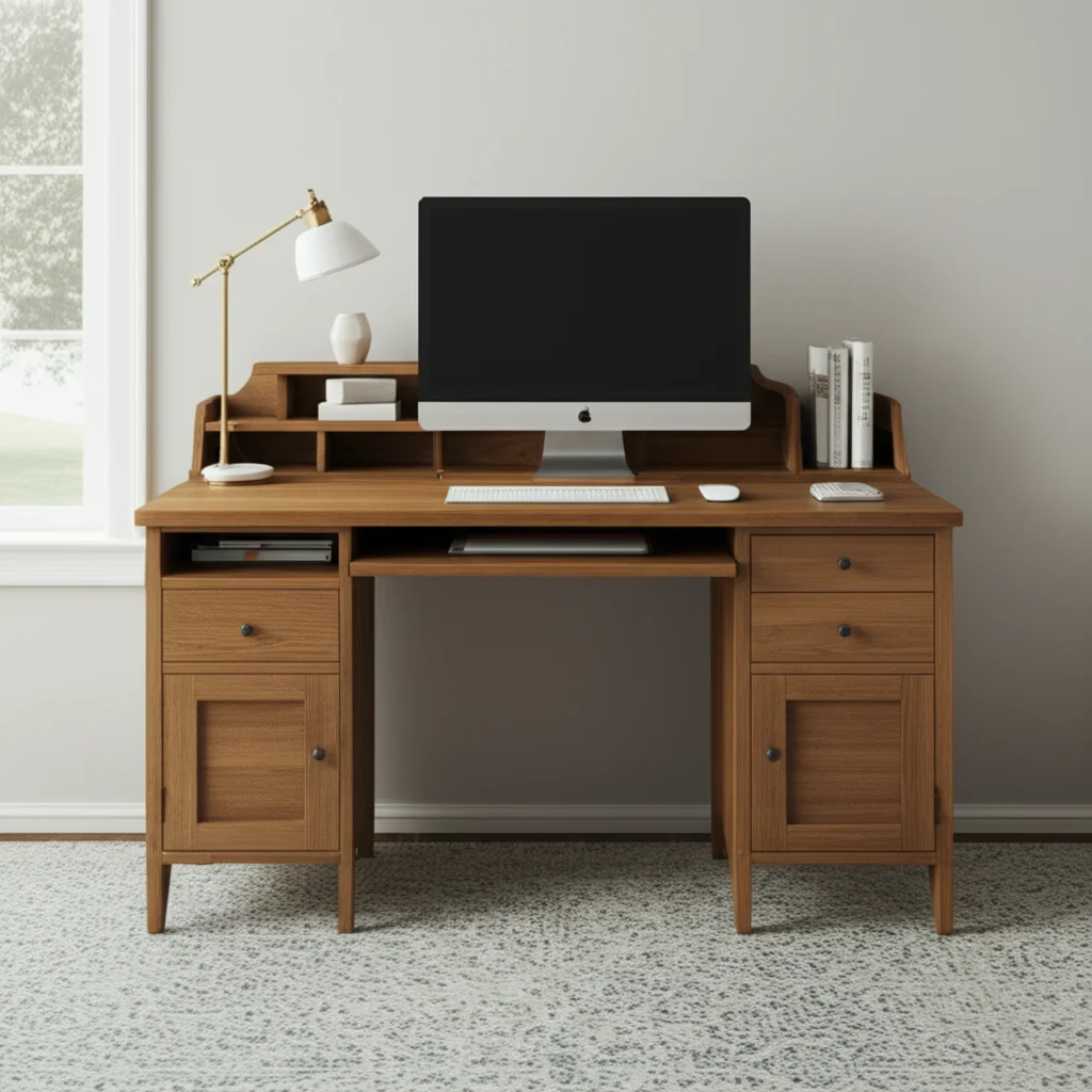 Discover easy ways to cover the back of a desk, from fabric panels to custom shelving. Transform unsightly wires and unfinished surfaces for a polished look.