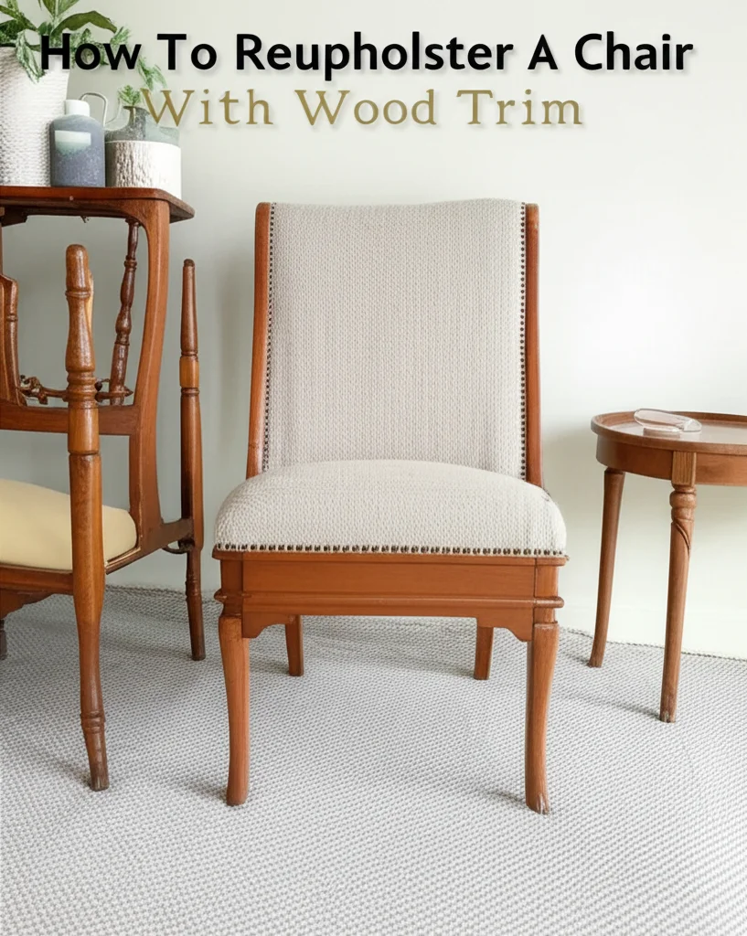 How To Reupholster A Chair With Wood Trim