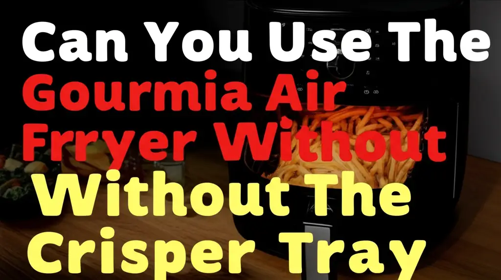 Can You Use The Gourmia Air Fryer Without The Crisper Tray