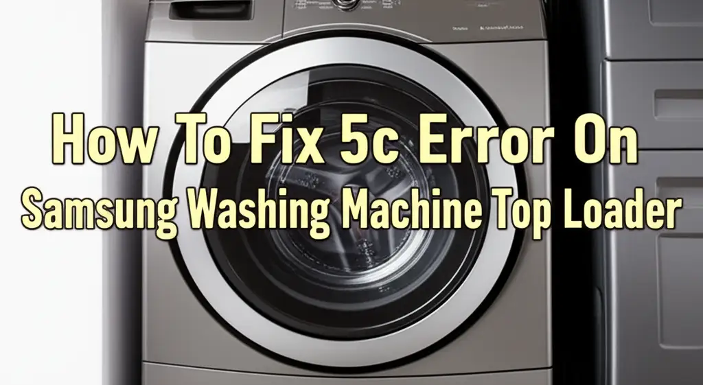 How To Fix 5c Error On Samsung Washing Machine Top Loader