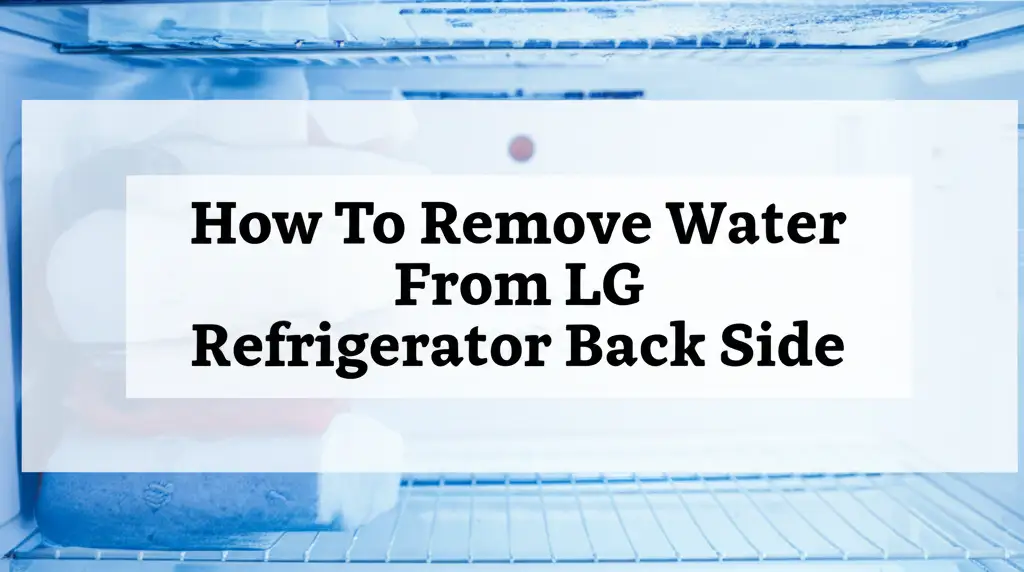 How To Remove Water From Lg Refrigerator Back Side