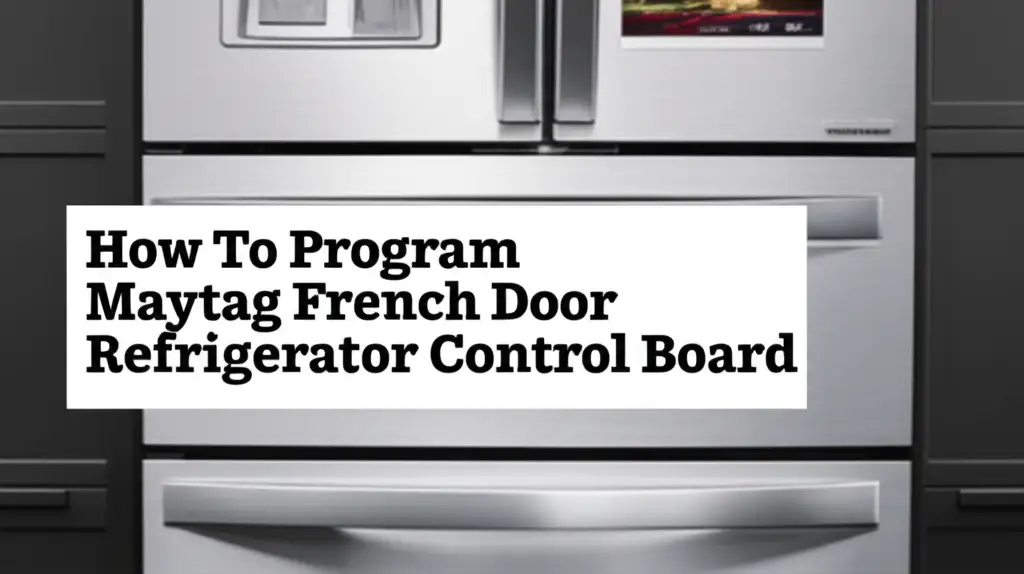 How To Program Maytag French Door Refrigerator Control Board