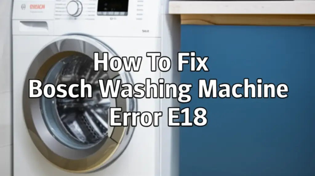 How To Fix Bosch Washing Machine Error E18