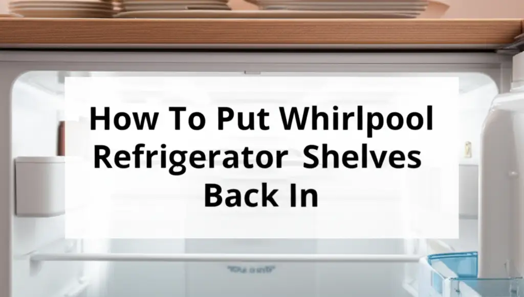 How To Put Whirlpool Refrigerator Shelves Back In