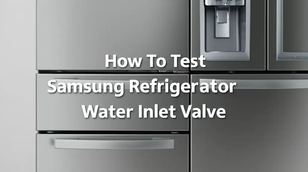 How To Test Samsung Refrigerator Water Inlet Valve