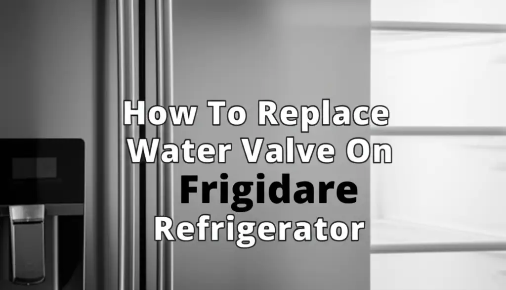 How To Replace Water Valve On Frigidaire Refrigerator