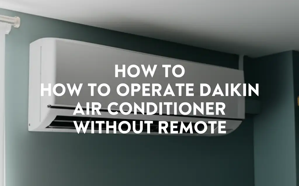 How To Operate Daikin Air Conditioner Without Remote
