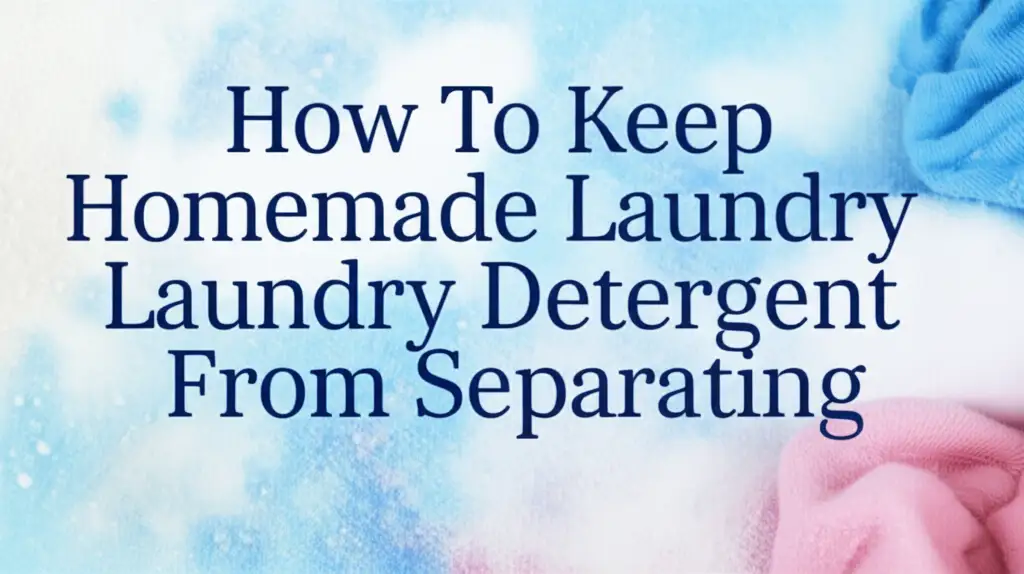 How To Keep Homemade Laundry Detergent From Separating