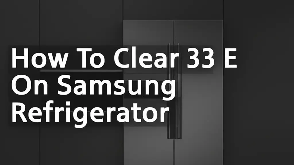 How To Clear 33 E On Samsung Refrigerator
