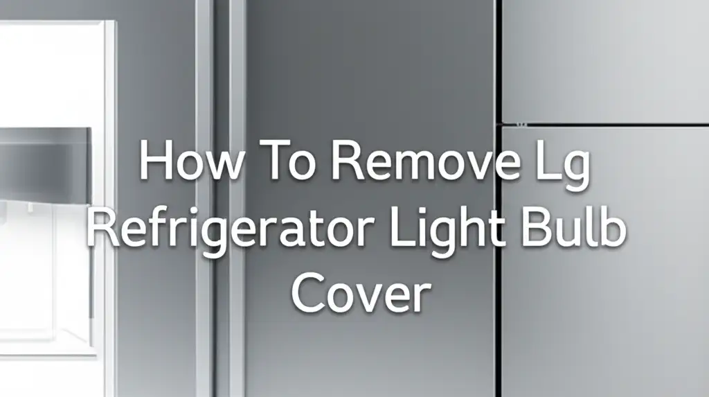 How To Remove Lg Refrigerator Light Bulb Cover