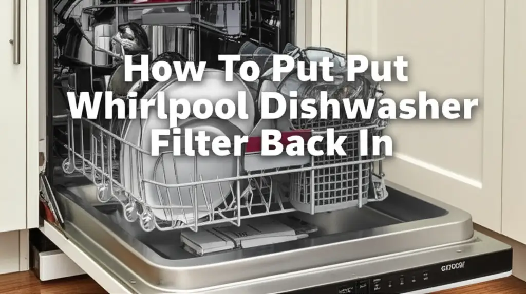 How To Put Whirlpool Dishwasher Filter Back In