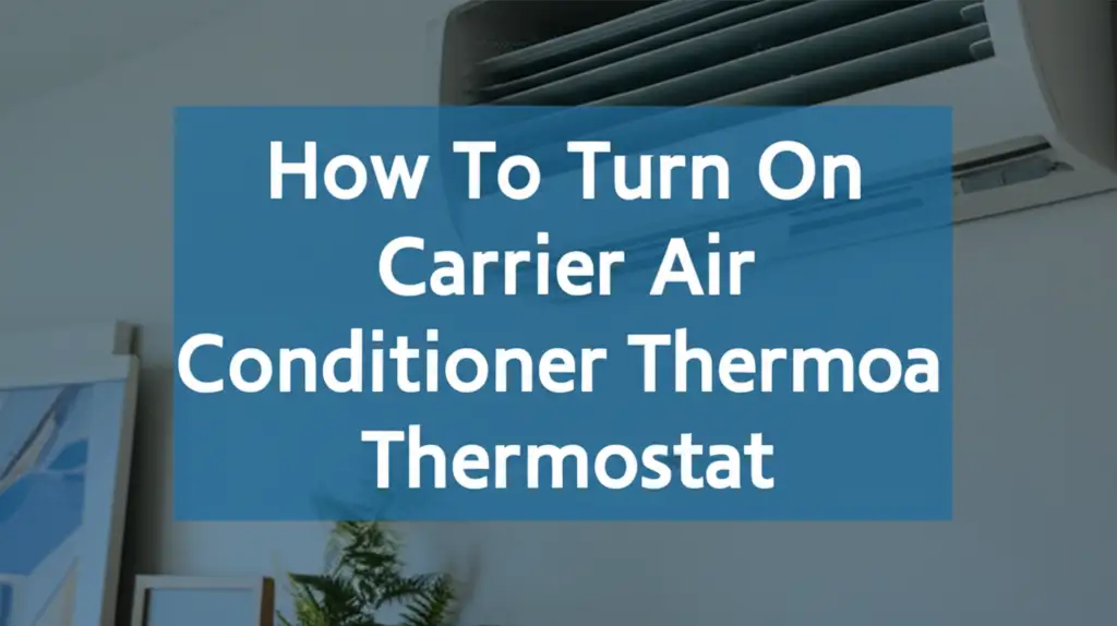 How To Turn On Carrier Air Conditioner Thermostat